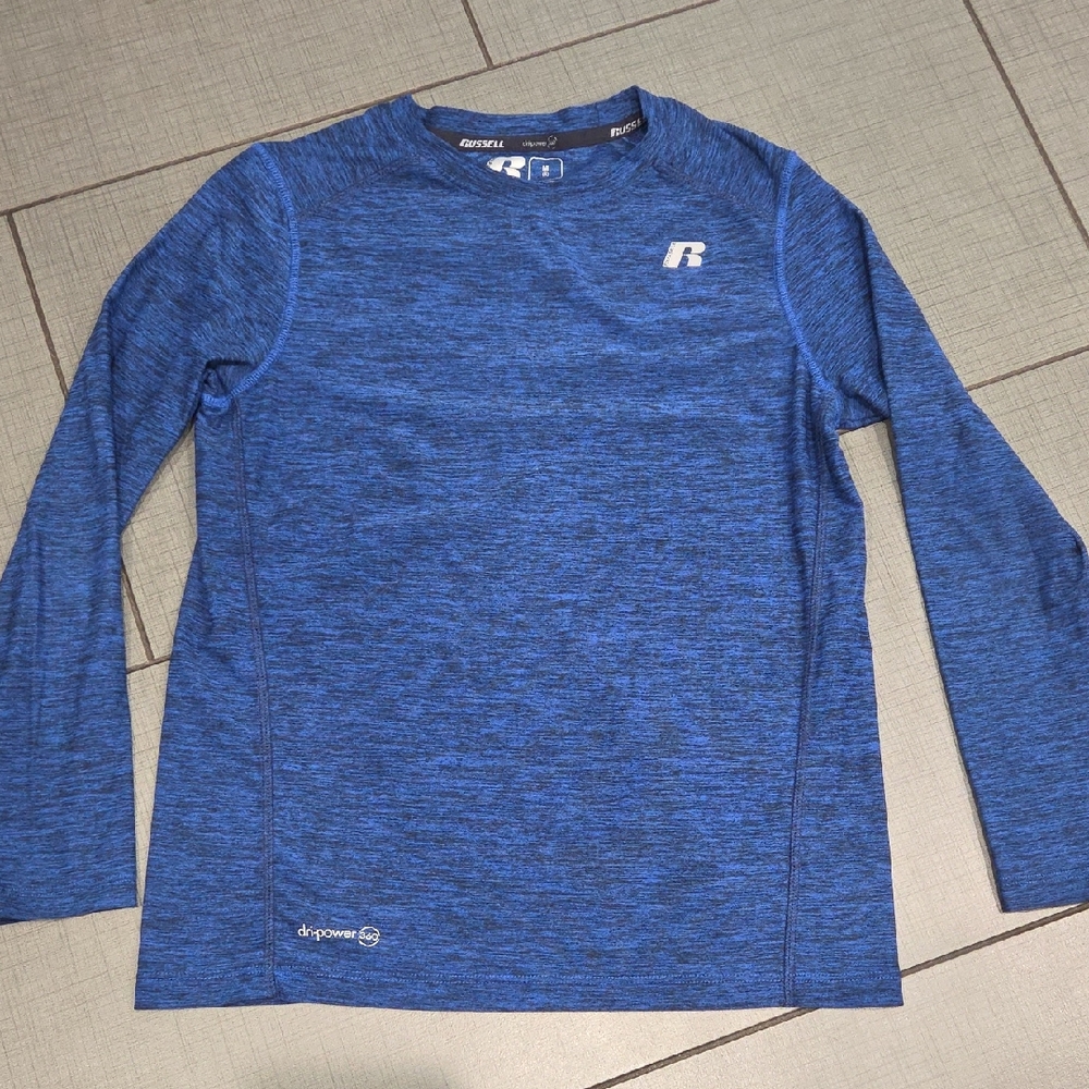 Russell Athletic Heathered Blue Dri-fit Performance Top